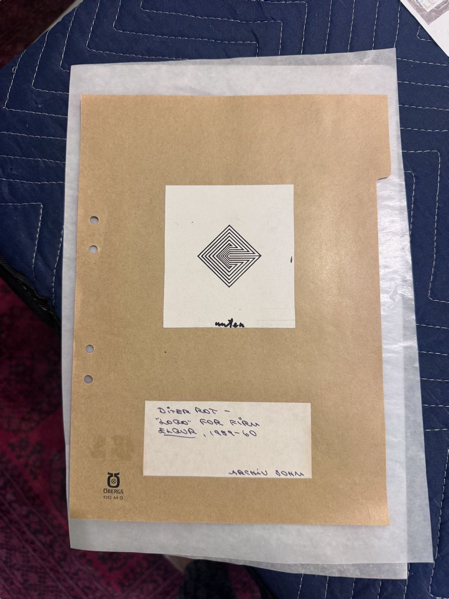 Dieter Roth. Logo for Firm ELGUR, 1959-60