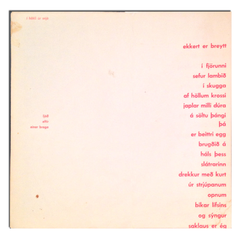 Dieter Roth. I hokli ur snjo, 1958